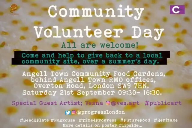 Our last Angell Town Community event for this Summer, at the community food garden, Angell Town Housing Estate, Brixton. This Saturday 21st 09:30-16:30 we will be on site fixing, cleaning, building, and refreshing the garden with our guest public artist @ves.mural She will be creating some themed murals, to be put up in and around the community's green space, where the garden is situated.All are welcome! These events have been funded by @centricmoments and @impactonurbanhealth of which we are very grateful, and excited for future collaborations. #TheBiggerPicture #Seed2Plate #Global📸:@progresslondon Angell Town Communiity Garden, Angell Town Housing Estate, Brixton, London, United Kingdom.#TheBiggerPicture #Seed2Plate #Seed2Seed #FutureFood #Time4Progress #SocialChange #Global #Heritage #ResilienceGardening #ResilienceArts #ResilienceFilm #Organic #SelfSustainability #Empowerment #Dignity #HumanCommunity #ThinkOutoftheBox #ThinkofOthers #Makwande #Umbuntu #BeSafe